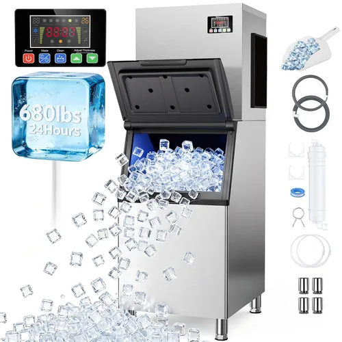 Vista 11 de Mojgar Máquina comercial del fabricante de hielo de 700LBS/24H con el Plateado