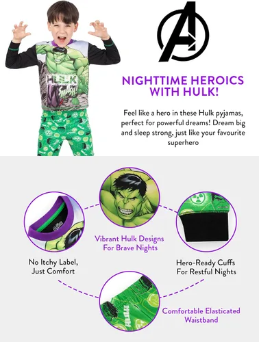 Vista 3 de Marvel Pijama The Incredible Hulk para Niños