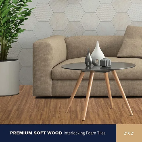 Vista 2 de IncStores baldosas de madera blanda de 2' x 2' con bordes