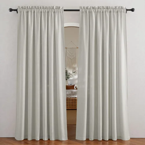 Vista 111 de RYB HOME - Cortinas de lino texturizado semitranslúcidas, privacidad media, filtro de luz, decoración de ventana para dormitorio/baño/sala de estar