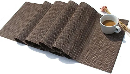 Vista 5 de Camino de mesa moderno de PVC de vinilo para comedor, mesa de café, cómoda (beige, 12 x 70 pulgadas)
