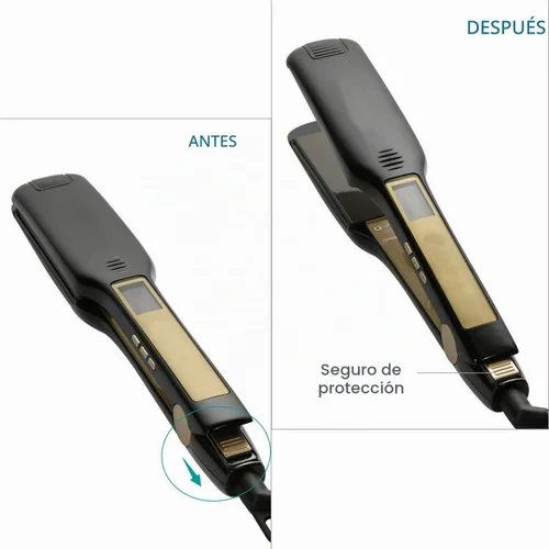 Vista 4 de WALLER PAA Plancha plana de titanio de 1.75 pulgadas, alisadora de pelo Pro se calienta rápidamente, ajustes de calor ajustables, apagado