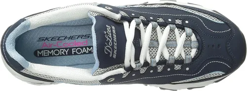 Vista 5 de Skechers D'Lites-Life Saver - Tenis de espuma viscoelástica con cordones para mujer