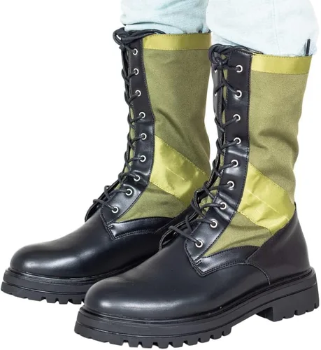 Vista 3 de Disfraz de villano Riddler para Halloween, cosplay, superhéroe, botas verdes militares