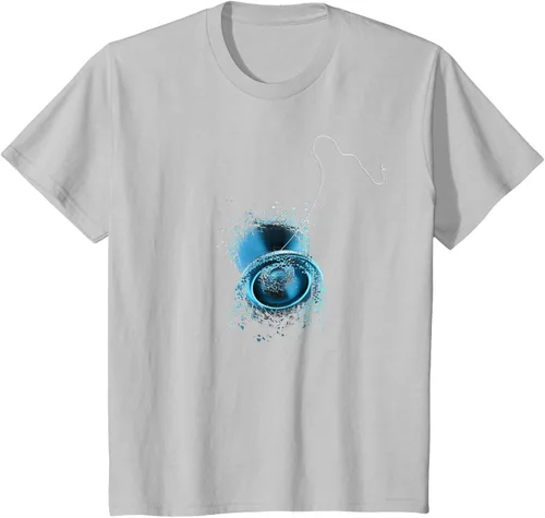 Vista 22 de Shattered Yo Yo - Camiseta de diseño azul impresionante, Negro, S