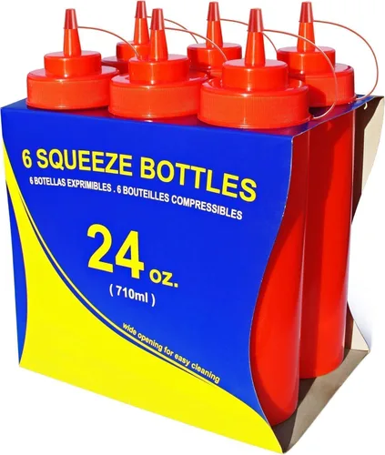 Vista 13 de New Star Foodservice - Botellas de plástico para apretar, transparentes, 16