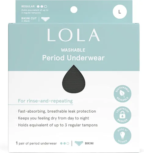 Vista 2 de LOLA Ropa interior lavable para el período, ropa interior de época para mujer, ropa interior de bikini de algodón para mujer