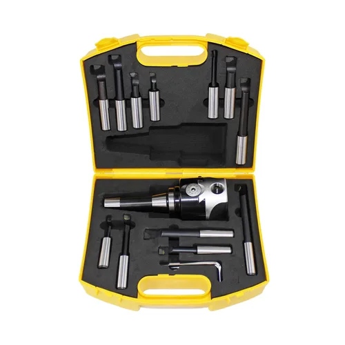 Vista 10 de HFS (R) Juego de cabezal de mandrinado de 2", juego de barras de mandrinar de carburo de 1/2", 9 piezas, fresado