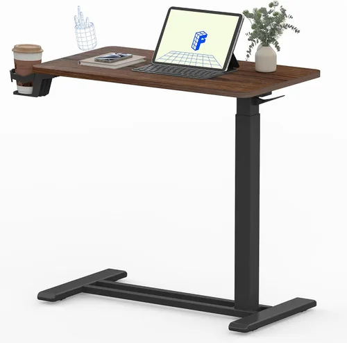 Vista 13 de FLEXISPOT Escritorio Móvil de Pie con Ruedas Escritorio Neumático para Laptop Carrito de Computadora Rodante Móvil Altura Ajustable Pequeño Negro
