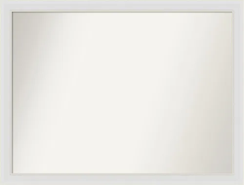Vista 274 de Amanti Art Espejo de baño blanco para sobre el fregadero, 24 x 26 pulgadas, espejo rectangular blanco y blanco, marco de madera contemporáneo