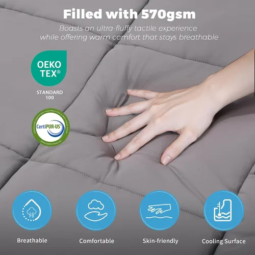 Vista 3 de Cubrecolchón de espuma viscoelástica de 4 pulgadas, soporte medio de doble capa de espuma viscoelástica de gel de 2 pulgadas y colchón de 2 pulgadas