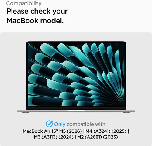 Vista 2 de Spigen Funda rígida transparente para MacBook Air de 15 pulgadas M5 (2026), MacBook Air de 15 pulgadas M4/M3/M2 (2025-2022), ajuste delgado, funda