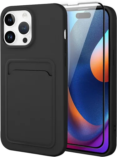 Vista 110 de MZELQ Compatible con iPhone 11 Funda TPU Soporte para Tarjetas Cubierta de Billetera, Protección de Cámara + Protector de Pantalla Funda Suave