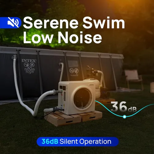 Vista 6 de AQUASTRONG Bomba de calor para piscina, calentador eléctrico para piscina sobre el suelo y en el suelo, calefacción y refrigeración para piscinas