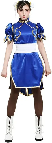 Vista 2 de miccostumes Disfraz de caza para mujer Cosplay Cheongsam con cintura y tocado