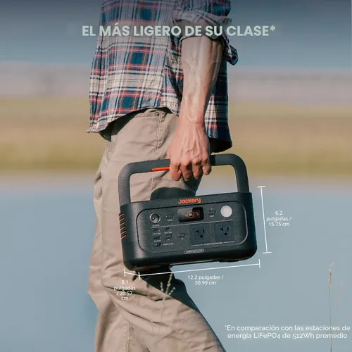 Vista 3 de Jackery Explorer 500 v2 Estación de Energía Portátil, Batería LiFePO4 de 512Wh, 500W AC/1000W Pico, Generador Solar para Acampada, Exteriores