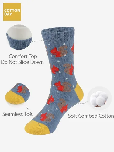 Vista 2 de COTTON DAY Caja de regalo de 7 días de la semana, calcetines cortos de moda para niños y niñas, diseño de animales, flores, estrellas, rayas
