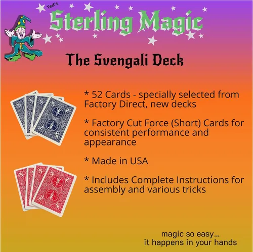 Vista 7 de Ted's Sterling Magic Bicicleta de corte de fábrica Svengali Deck y Bicentenario US Scotch y Soda Centavo Coin Card Trick Set (rojo)