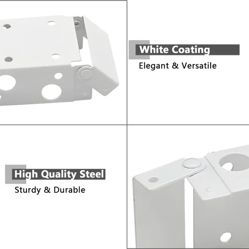 Vista 2 de Waziaqoc 4 soportes para persianas, 2.5 pulgadas, color blanco, de perfil bajo, soportes de montaje para barandillas de ventana, tamaño exterior