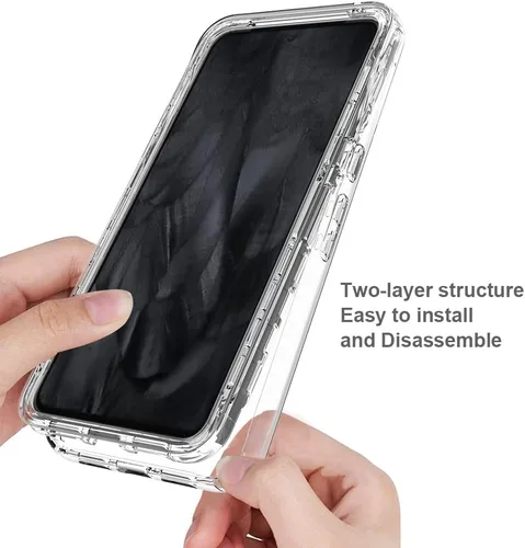 Vista 4 de Funda para Google Pixel 8 Pro 5G, funda para teléfono Google Pixel 8 Pro con protector de pantalla integrado, cubierta trasera delgada transparente