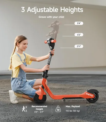 Vista 4 de NAVEE K100 Max/K100 Pro/K100 Electric Scooter for Kids, Adjustable Handlebar/Speed, Digital Pet, Safe Brake, RGB Lights, Lightweight, Riders Up to