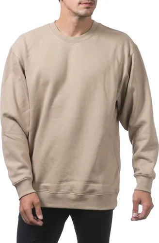 Vista 4 de Pro Club Sudadera pesada de forro polar con cuello redondo de 13 onzas para hombre