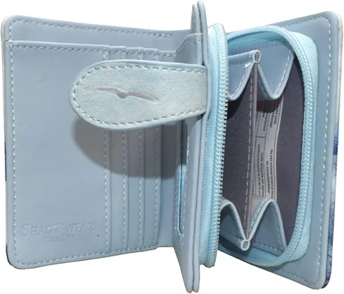 Vista 4 de Shag Wear Mystic Dolphin - Cartera pequeña de verano para mujeres y adolescentes, vegana, color azul sintético, 4.5 pulgadas, Mystic Dolphin Azul
