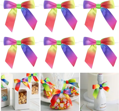 Vista 13 de AIMUDI Lazos de otoño de 5 colores, lazos de satén de color naranja quemado prefabricados de 3.5 pulgadas para Acción de Gracias, Halloween, boda