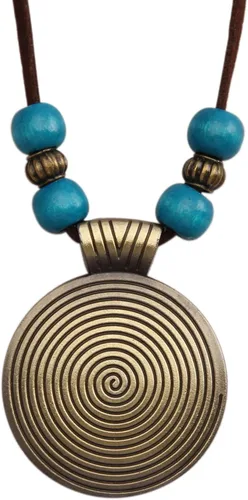 Vista 90 de Collares bohemios para mujer, colgante largo de madera, collar vintage, collar de cadena de suéter, joyería hecha a mano Collar de cuentas