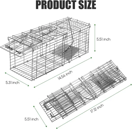 Vista 2 de Trampa para ratas humana plegable para interiores y exteriores, trampa para ratones, trampa para ardillas, roedores pequeños, ratones, ratones