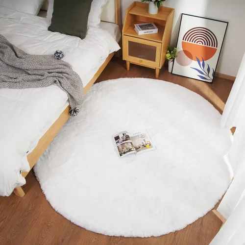 Vista 71 de Ghouse Alfombra ultrasuave de pelo sintético de conejo 2x3, alfombras lavables a máquina para dormitorio, alfombras esponjosas para sala de estar