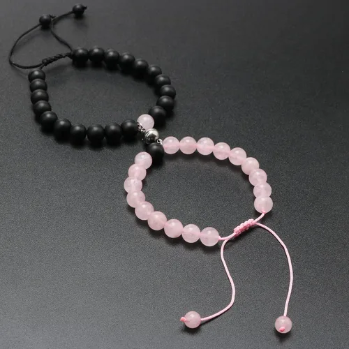 Vista 4 de Pulseras magnéticas a juego con tu novio y novia con cuentas para mujeres, hombres, amantes de los mejores amigos, pulseras de conexión para regalo
