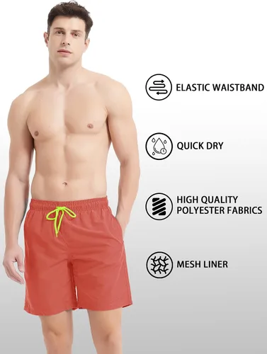 Vista 4 de TACVASEN Men's Summer Swim Trunks Quick Dry Surf Boardshorts Bathing Suit Shorts with Mesh Lining