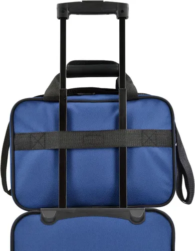 Vista 5 de Juego de maletas para equipaje de mano con ruedas, expandible, ligero U.S Traveler Rio (15 pulgadas y 21 pulgadas), Azul Royal), US5600