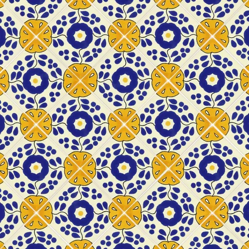 Vista 4 de 4 ¼ x 4 ¼ Hacienda Amarillo – mexicano de Talavera baldosa cerámica
