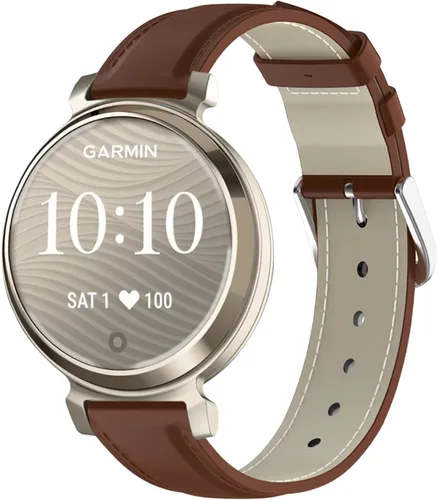 Vista 8 de Correa de reloj de cuero compatible con Garmin Lily 2, correa de cuero genuino suave de 0.55 pulgadas, correa de repuesto deportiva para Garmin Lily