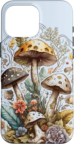 Vista 19 de iPhone 16 Mushroom Tarot Card Goth Emo Occult Astrology Women Girls Case