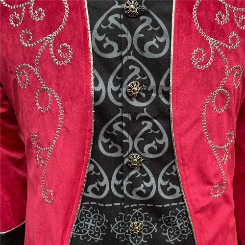 Vista 4 de Apocrypha Abrigo medieval steampunk para hombre, chaqueta gótica de vampiro, abrigo de vestido