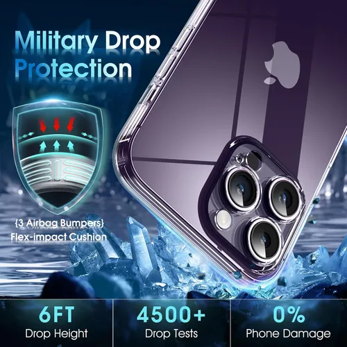 Vista 857 de Supdeal Funda cristalina transparente para iPhone 11, [No se amarillea] [Protección de la cámara] [Probado contra caídas de grado militar] Funda