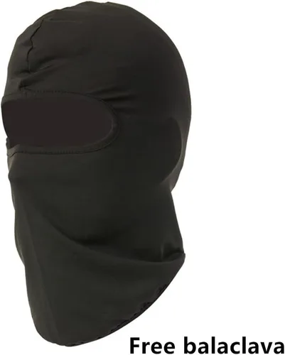 Vista 2 de XYRuiHang Máscara punk negra con trenzas amarillas y luces LED, máscara mecánica Techwear, máscara de cara completa, máscara de cosplay futurista