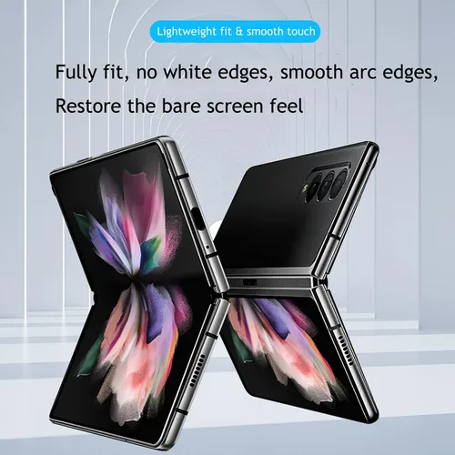 Vista 6 de AHERLCG (1 juego de 2 piezas) Protector de pantalla de privacidad diseñado para Galaxy Z Fold 3, 1 unidad exterior (frontal) + 1 película