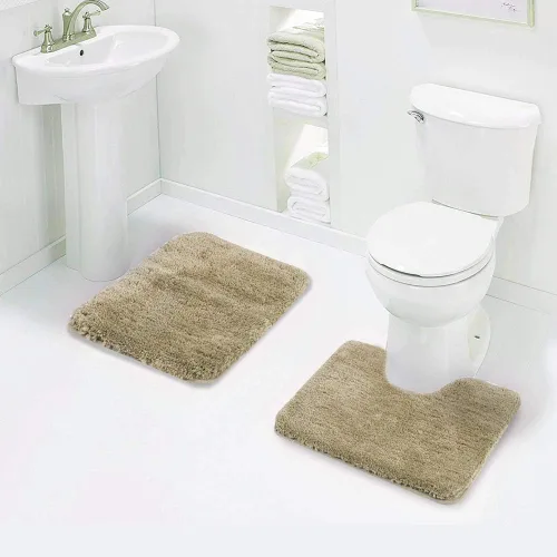 Vista 13 de Walensee - Juego de tapete antideslizante para baño, mullido, de suave microfibra, absorbente de agua, lavable a máquina, alfombra de felpa gruesa