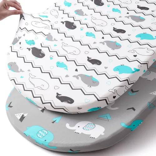 Vista 69 de Pack n Play Sheets BROLEX - Juego de 2 sábanas para cuna, juego de sábanas elásticas y portátiles para cuna, funda de colchón convertible