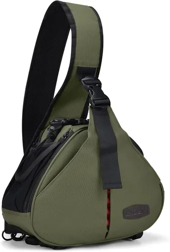 Vista 11 de Caden, bolsa triangular con tira cruzada para cámaras DSLR Sony Canon Rebel Powershot, Nikon Coolpix, Kodah, Olympus, Pentax, Sony con trípode
