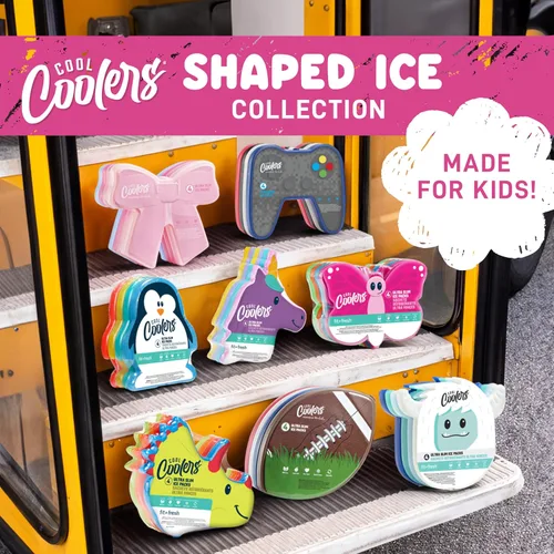 Vista 10 de Cool Coolers Kids Shaped Ice Packs for Lunch Boxes - Reusable Slim Ice Packs for Kids Lunch Box, Freezer Packs for Bento Boxes, Long Lasting, BPA