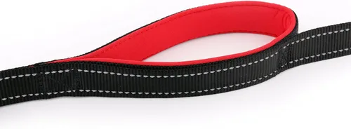 Vista 7 de Correa de perro de 6 pies con asa acolchada de tráfico, resistente, doble asa para un mayor control de capacitación en seguridad, perfecto para Negro