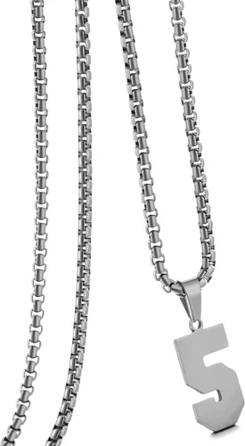 Vista 88 de Collar de Número Dorado para Hombre, Cadena de Acero Inoxidable con Colgante de Número para Atletas, Joyería Deportiva Personalizada para Niños