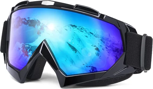 Vista 8 de MAMBAOUT Gafas de esquí de nieve para adultos, gafas de snowboard para jóvenes, adolescentes, hombres y mujeres, gafas de moto de nieve de visión