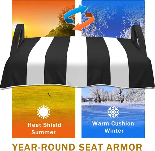 Vista 3 de YOKYHOM Fundas de asiento de carrito de golf para carritos de 2 y 4 pasajeros, manta suave de toalla de asiento que protege del calor, el frío
