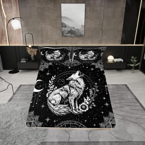 Vista 22 de Juego de ropa de cama con estampado de leopardo, tamaño individual, juego de cama de guepardo africano para decoración de dormitorio